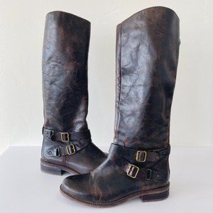Hinge Devin Brown Leather Riding Boots